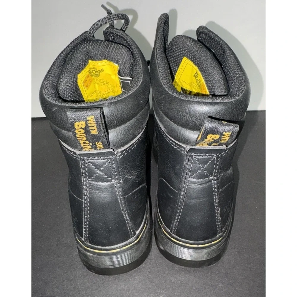 Dr. Doc Martens Steel Toe Boots Womens 7 US Black Leather ASTM F2413-18